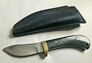 Very Fine Bruce Gillespie Custom Made Knife With Micarta Grips And Scabbard