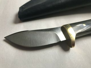 VERY FINE BRUCE GILLESPIE CUSTOM MADE KNIFE WITH MICARTA GRIPS AND SCABBARD 2