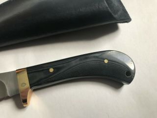 VERY FINE BRUCE GILLESPIE CUSTOM MADE KNIFE WITH MICARTA GRIPS AND SCABBARD 3