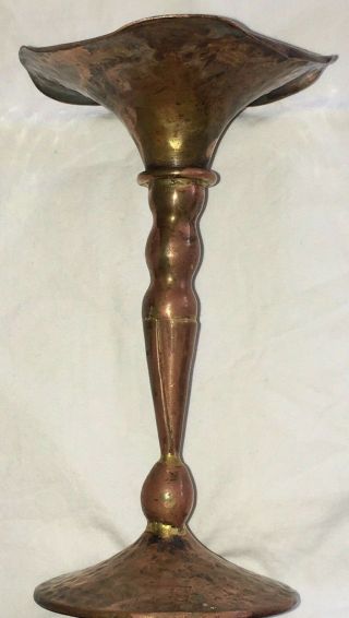 Copper Candlestick Hammered Copper Candlestick Holder Solid Copper Heavy 7 "