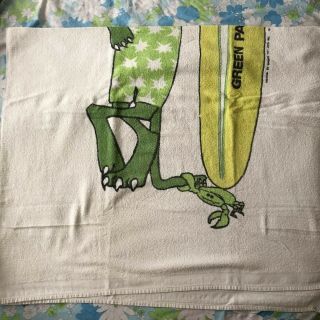 Vintage Beach Towel Sprite Green Panther Surfer 1960s 1970s Advertising Soda 3