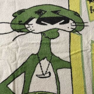 Vintage Beach Towel Sprite Green Panther Surfer 1960s 1970s Advertising Soda 5