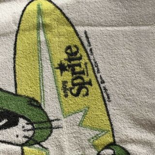 Vintage Beach Towel Sprite Green Panther Surfer 1960s 1970s Advertising Soda 6