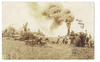South Dakota Farming Threshing Machine Steam Engine Near White Sd Dakota 1908