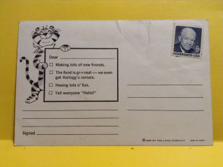 Tony The Tiger 1968 Kellogg Company Summer Camp Vtg Postcard Stamped Unposted 3