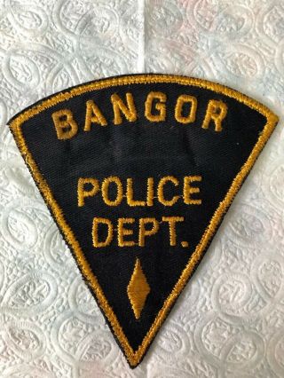 Rare Old Cloth Triangle First Issue Bangor Maine Police Patch