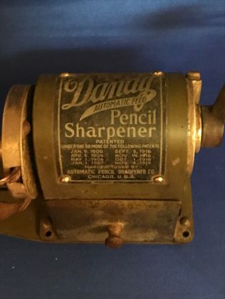 Rare,  Vintage Dandy Antique Automatic Feed Pencil Sharpener,  Early 1900 