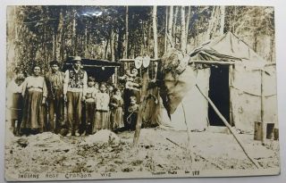 Vintage Rppc Native American Postcard,  By Jim Thompson " Indians Near Cranon Wis