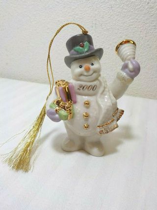 Lenox 2000 Annual Snowman Christmas Ornament Figurine Mellinnium