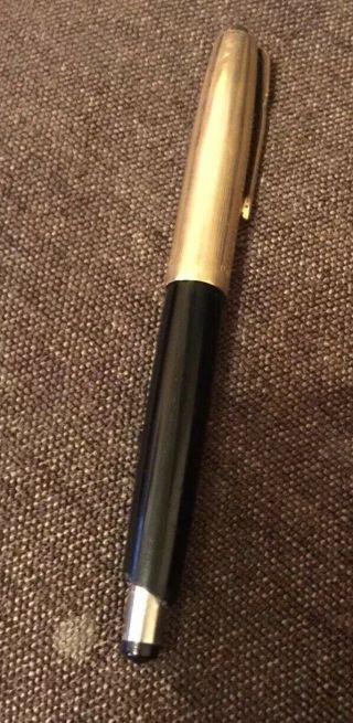 Vintage Parker 51 Black And Gold Plated Fountain Pen Made In Usa