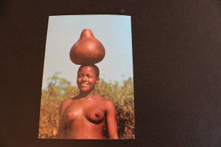Kenya Postcard Giriama Girl With Water - Pitcher