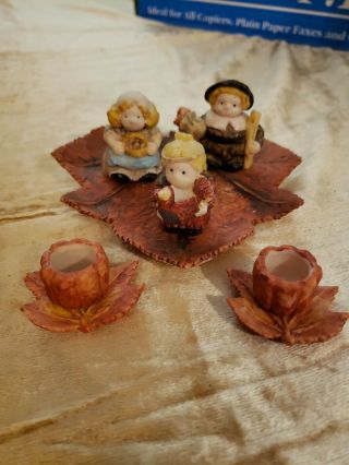 Thanksgiving Pilgrim Leaf Miniature Tea Set