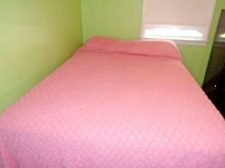 Vintage Lush Pink Lattice Plush Chenille Bedspread Thick,  Warm Queen 100 " X 104