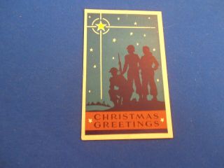 1943 Us Army Christmas Postcard W/censor Stamp