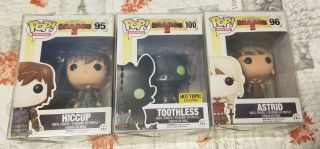 Funko Pop How To Train Your Dragon Hiccup,  Astrid,  And Metallic Toothless