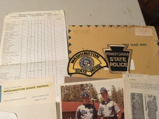Vintage Washington State Patrol Patch Photo Letter Pennsylvania State Police 5
