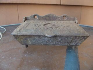 Antique Cast Iron Wall Mount Cast Iron Match Box Holder Silhouette Embossed 4