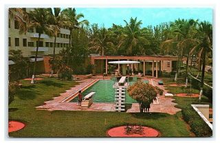 Vintage Postcard Piscina Hotel Jaragua Santo Domingo Dominican Republic C16