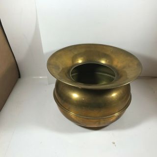 Vintage Solid Brass Spitoon 8” X 5 - 3/4”