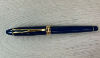Aurora Ipsilon Fountain Pen 14k M Blue With Gold Trim Italy