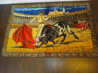 Vintage Matador Bull Spanish Wall Tapestry 6 