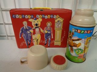 Vintage 1964 Thermos Captain Kangaroo Lunchbox Plastic Vinyl W/ Thermos