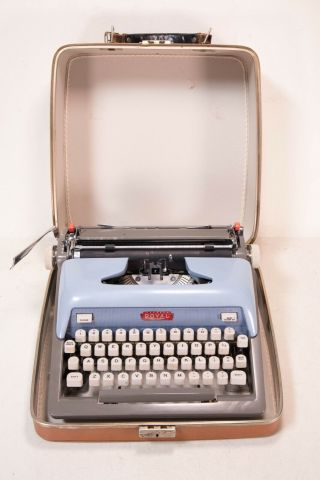Vintage Royal Futura 800 Baby Blue Typewriter With Leather Case Needs Tlc