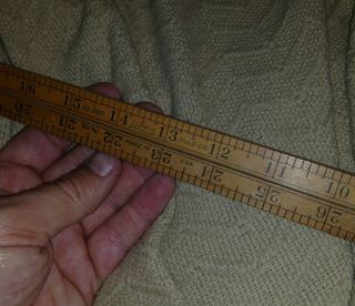 Vintage Lufkin Folding Wooden Ruler No.  3851 Brass,  wood 36 