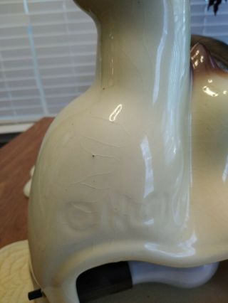 Vintage Mid Century Kron Ceramic Siamese Cat Kitten T.  V.  Lamp In Order 7