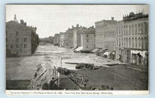 Rochester,  Ny - Early 1900s Postcard - 1865 Flood Disaster - E Main St North T1