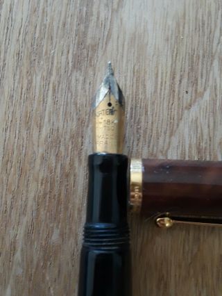 Vintage Waterman 18k 750 Gold Screw Cap Fountain Pen Black/Brown Made in France 5