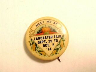Vintage Souvenir Pin From Lancaster Fair 1914 (lancaster,  Pa)