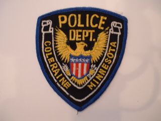 Coleraine Police Obsolete Cloth Shoulder Patch Minnesota Usa