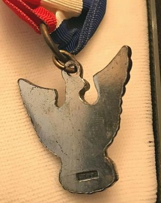 Vintage Sterling Silver Boy Scout Eagle Award Plastic Display Case 3
