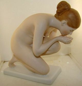 1935 Ernst Wenck Rosenthal Germany Figurine 752/1 Nude Drinking Porcelain Figure