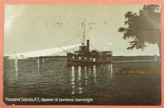 Dr Who 1907 Pc Thousand Islands Ny Steamer St Lawrence Post Card 31788