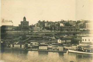 C1910 View Of Alton,  Illinois From Steamer Real Photo Postcard/rppc - Trimmed
