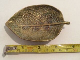 Oskar Hansen Solid Brass Episcea Leaf Trinket Dish 1948 Virginia Metal Craft