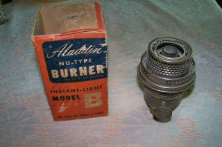 Aladdin Model B Nickel Kerosene Lamp Burner With Bonus Box