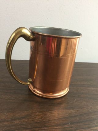 K - Vintage Moscow Mule Mug Cup Brass Handles 16oz Metalware Collectible