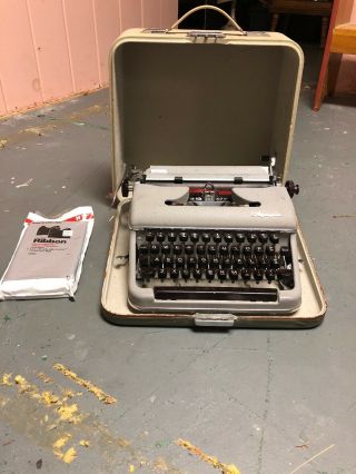 Vintage Typewriter Olympia Werke West Germany With Corona Ribbon