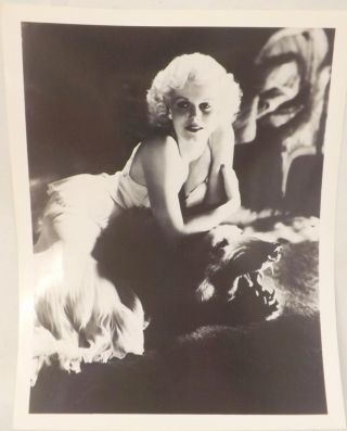 Vintage Jean Harlow On A Bear Skin Rug Promotional 8x10 Photograph Ph