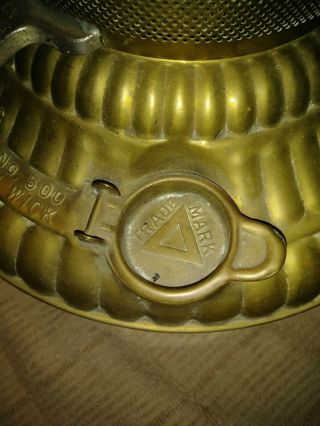 Antique oil lamp heater brass Cleveland Metal 1920s Perfection 2
