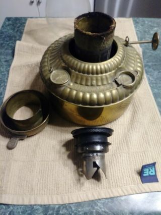 Antique oil lamp heater brass Cleveland Metal 1920s Perfection 6