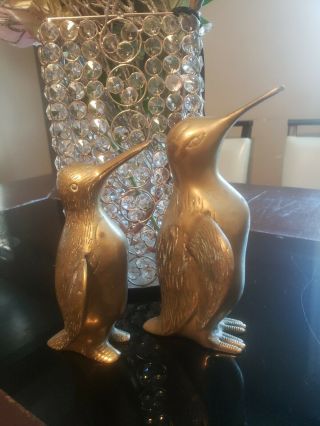Vintage Brass Penguin Figurines - Set Of 2