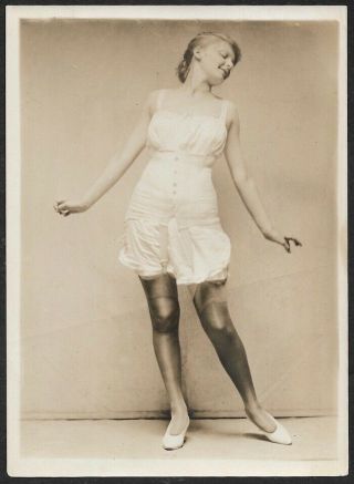 La Vogue Lingerie Advertising Charles Sheldon Photograph C.  1920s Risqué Garters
