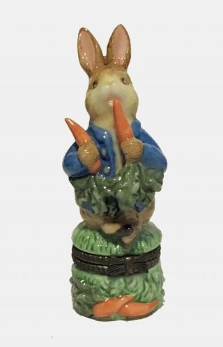 1998 Midwest Of Cannon Falls Porcelain Hinged Peter Rabbit Trinket Box Le 10k