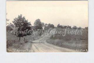 Rppc Real Photo Postcard Ohio Croton The Mt.  Vernon Road Azo 1904 - 1918