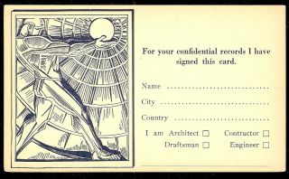 1926 AMERICAN ARCHITECT Survey Card 3c Cent McKinley POSTAL CARD York NYC NY 2