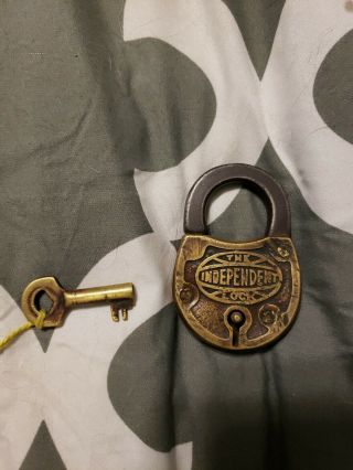 Antique Skeleton Key Padlock With Key